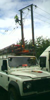 IMAGE Erection of new high voltage terminal pole